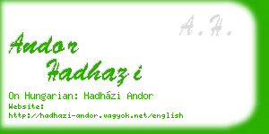 andor hadhazi business card